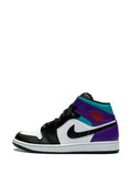 Air Jordan 1 Mid Aqua Sneakers — Black — Size US M 9.5 - US W 11 — Detail View