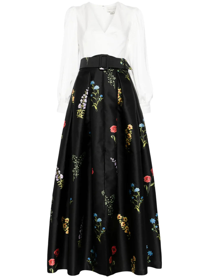 Sachin Babi Zoe Colour Block Gown — Black/ White — Size XS — Front View