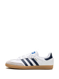 adidas Samba Og Cloud White/Night Indigo/Gum Sneakers — White/Multicolour — Size US M 9.5 - US W 11 — Detail View