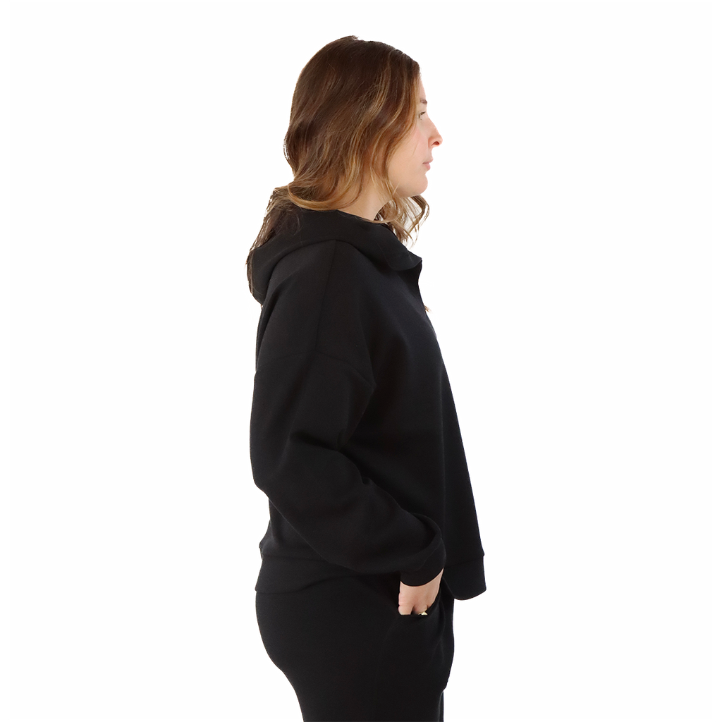 F2R Softlite Pull Over W Hoodie — Black — Size XSmall — Side View