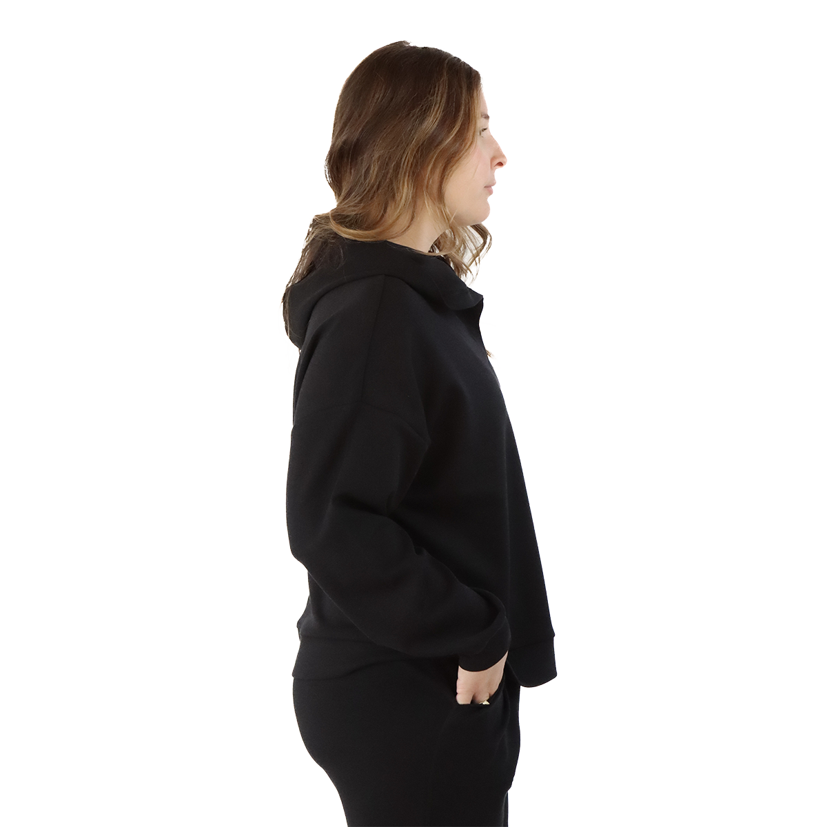 F2R Softlite Pull Over W Hoodie — Black — Size XSmall — Side View
