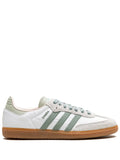 adidas Samba Silver Green Sneakers — White/Light Grey/Green — Size US M 8.5 - US W 10 — Front View