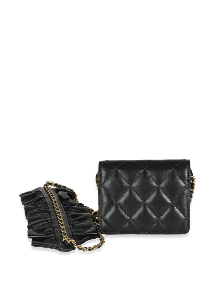 Chanel Pre Owned 2020 Diamond Quilted Cardholder On Chain — Same as shown — Size One Size — Side View