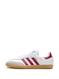 adidas Samba Og Collegiate Burgundy Sneakers — White/Red — Size US M 9.5 - US W 11 — Lifestyle View