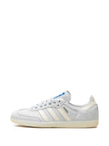 adidas Samba Og Wonder Silver/Chalk White/Off White Sneakers — Blue/White — Size US M 8.5 - US W 10 — Lifestyle View