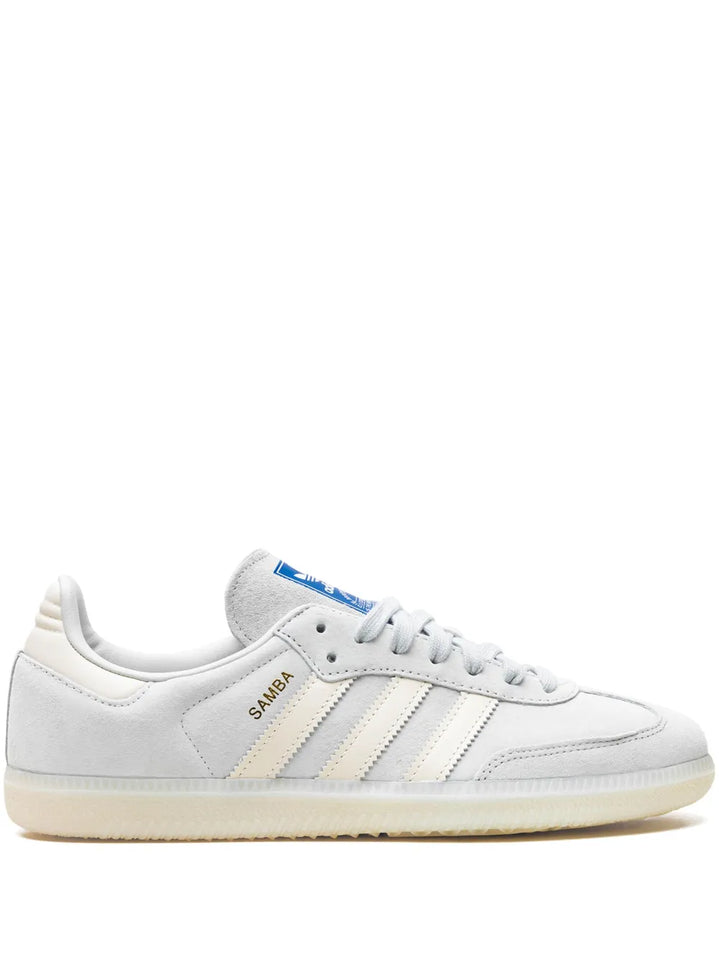 adidas Samba Og Wonder Silver/Chalk White/Off White Sneakers — Blue/White — Size US M 8.5 - US W 10 — Front View