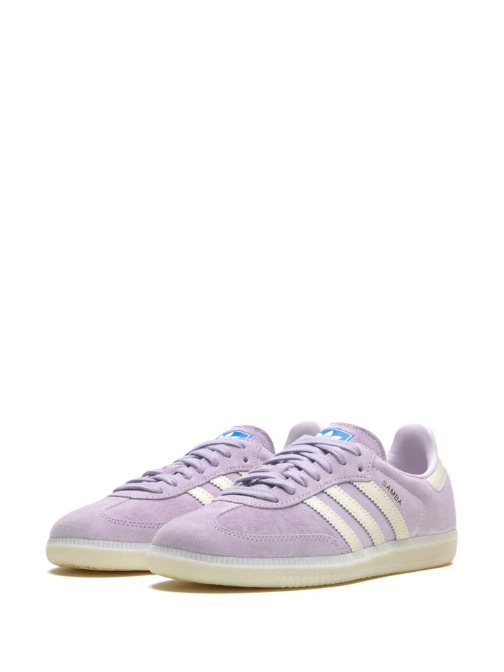 adidas Samba Og Silver Dawn/Chalk White/Off White Sneakers — Lilac Purple — Size US M 11 - US W 12.5 — Back View