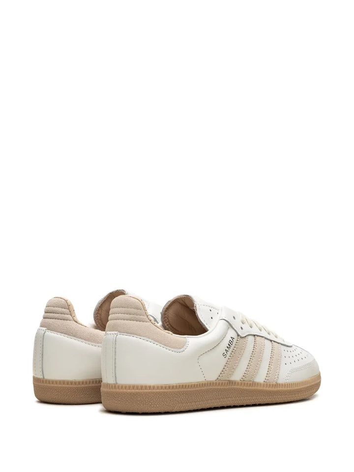 adidas Samba Leather Sneakers — White/Taupe — Size US M 11.5 - US W 13 — Back View