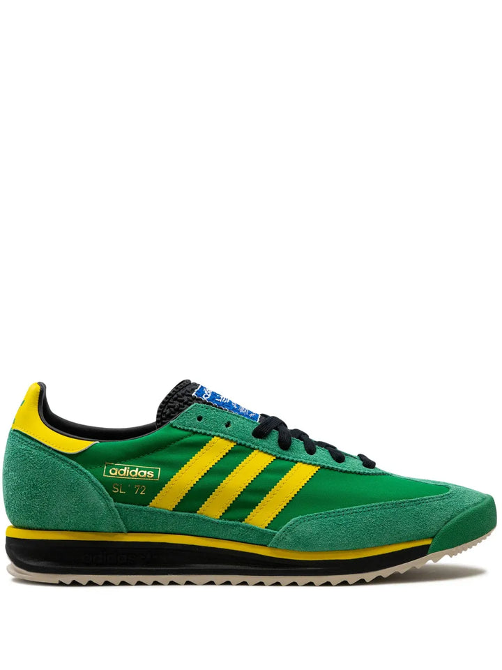 adidas Sl 72 Rs Green Yellow Sneakers — Bright Green/Canary Yellow — Size US M 9 - US W 10.5 — Front View
