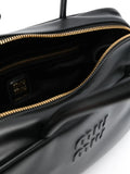 Miu Miu Logo Embossed Leather Shoulder Bag — Same as shown — Size One Size — Detail View