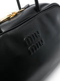 Miu Miu Logo Embossed Leather Shoulder Bag — Same as shown — Size One Size — Top View