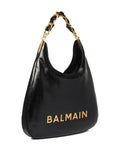 Balmain 1945 Crinkled Leather Shoulder Bag — Same as shown — Size One Size — Back View