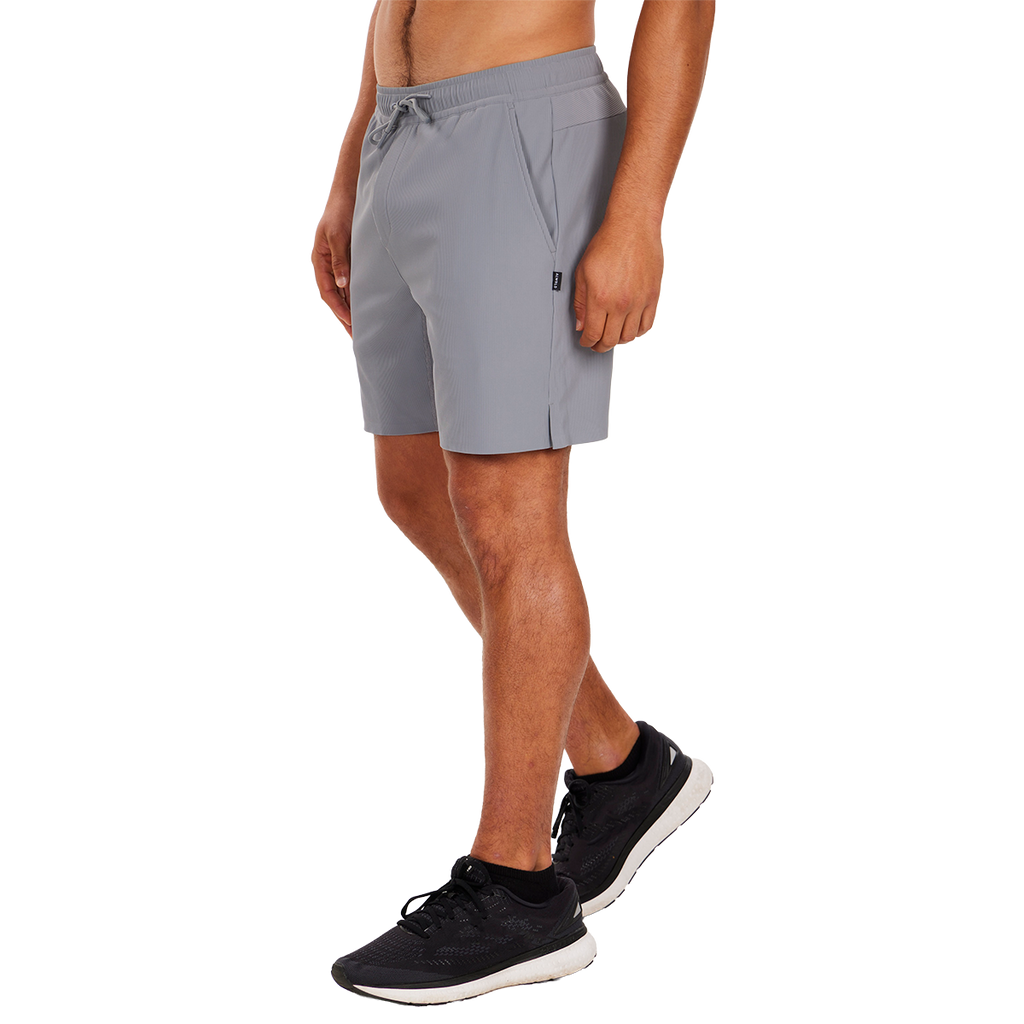 Alwrld ALTRN 7" Rib Short — Stone Grey — Size Small — Front View