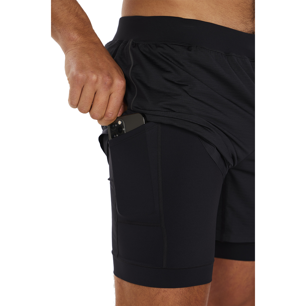 Alwrld ALRN Mesh N.B.P 5" Run Short — Black — Size Medium — Top View