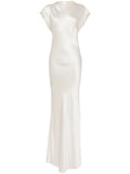 Michelle Mason Sleeveless Silk Dress — White — Size XS — Front View