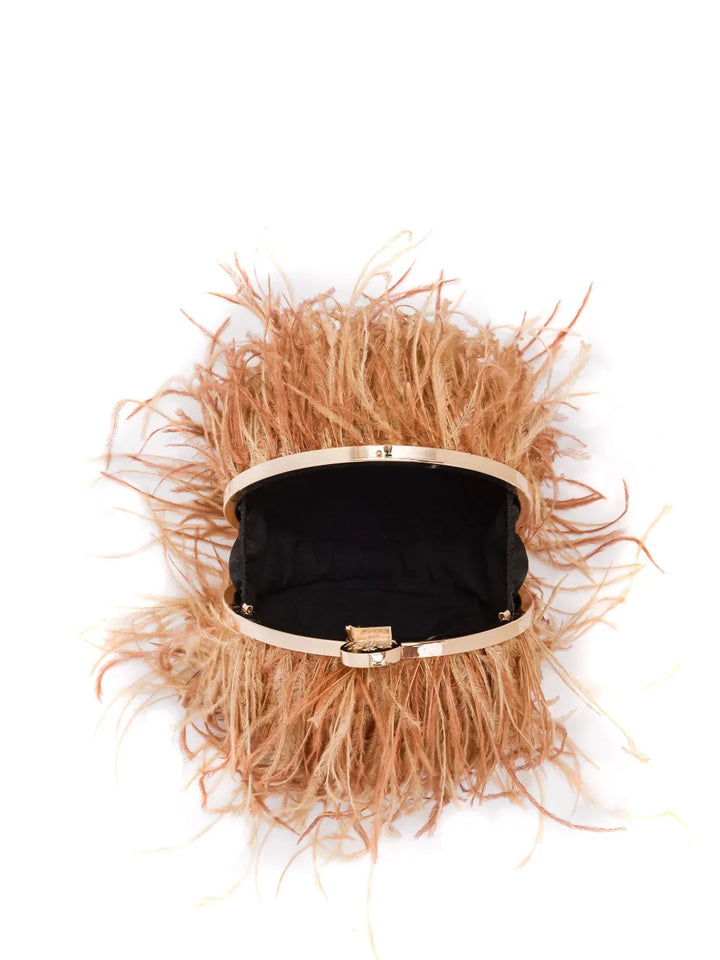 Isla Lily Feathered Shoulder Bag — Same as shown — Size One Size — Detail View