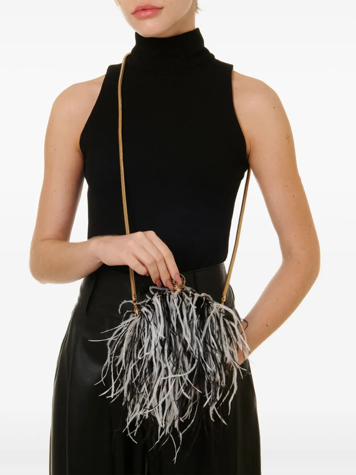 Isla Lily Feathered Shoulder Bag — Same as shown — Size One Size — Side View