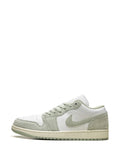 Air Jordan 1 Lace-Up Sneakers — White/Sage Green — Size US M 11.5 - US W 13 — Detail View