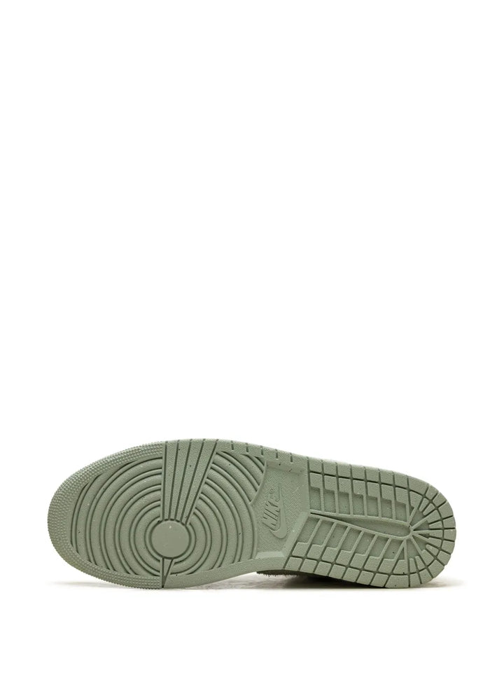 Air Jordan 1 Lace-Up Sneakers — White/Sage Green — Size US M 11.5 - US W 13 — Top View