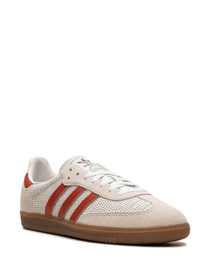 adidas Samba Og Lace-Up Sneakers — Off-White/Brick Red — Size US M 3.5 - US W 5 — Side View
