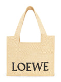 Loewe Medium Loewe Font Tote In Raffia — Same as shown — Size One Size — Front View