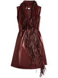 Tods Leather Midi Dress — Same as shown — Size M — Front View