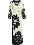 Farm Rio Palermo Cut Out Maxi Dress — Black/ White — Size XS — Front View