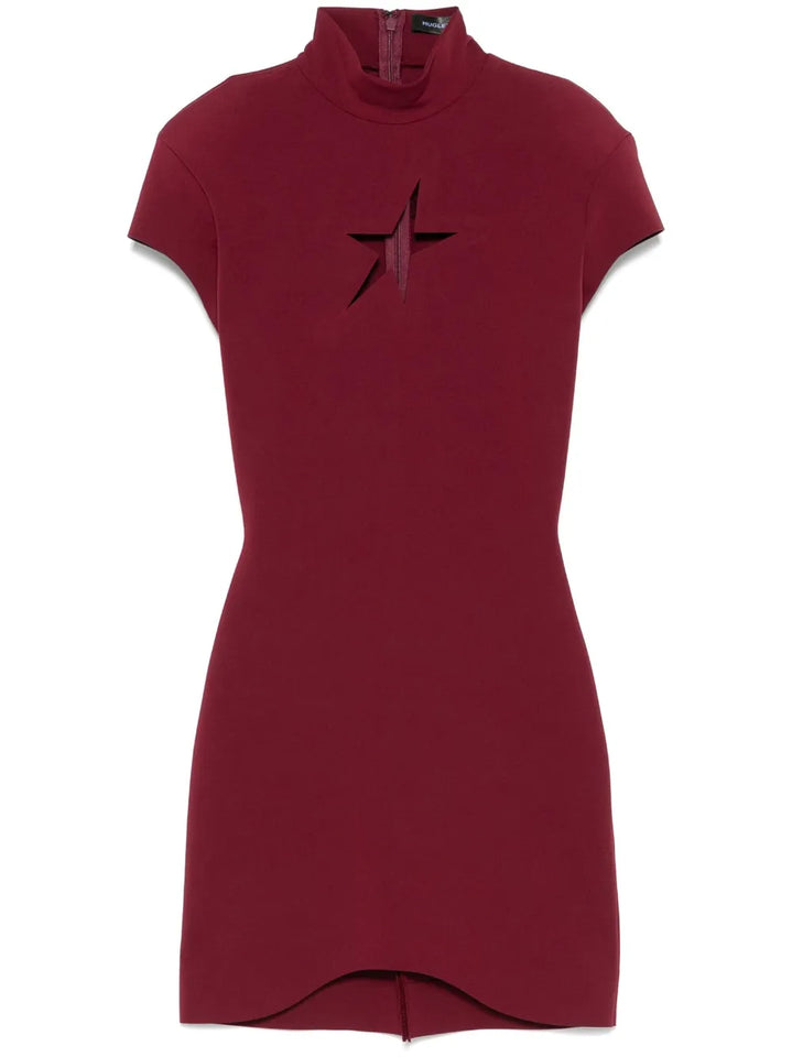 Mugler Star Mini Dress — Red — Size S — Front View