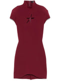 Mugler Star Mini Dress — Red — Size S — Front View