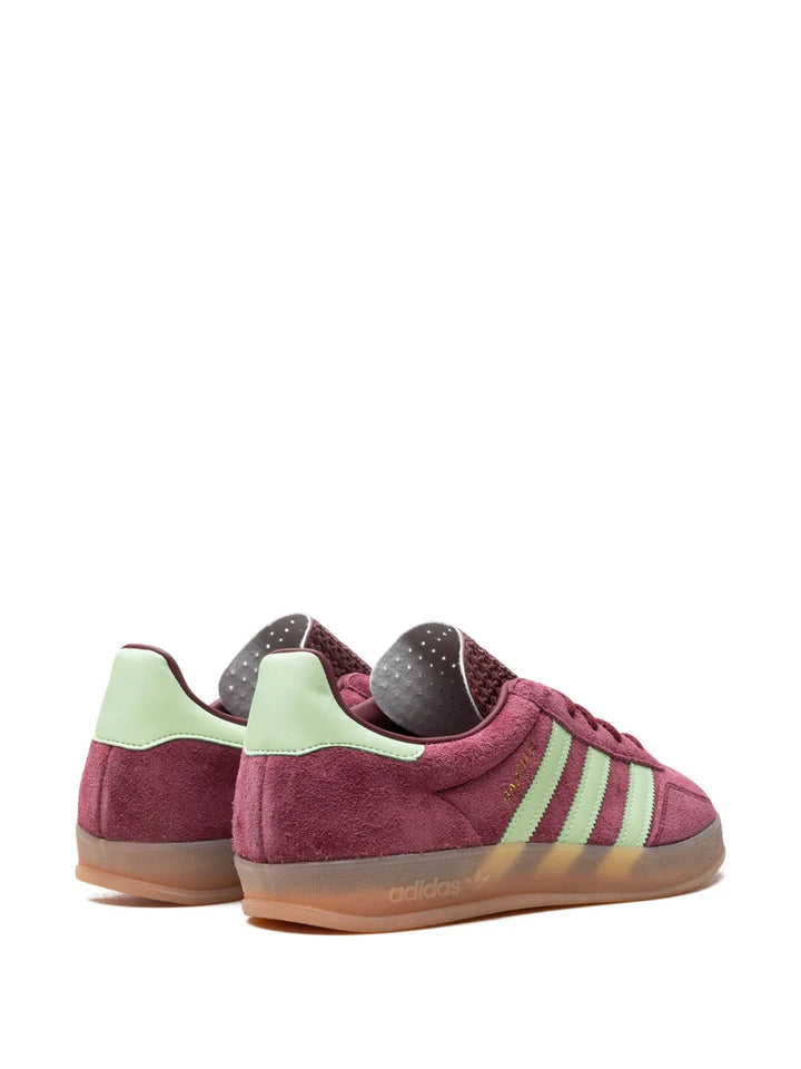 adidas Gazelle Indoor Shadow Red/Semi Spark Green Sneakers — Burgundy/Mint Green — Size US M 6.5 - US W 8 — Back View