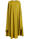 Tom Ford Cape Effect Georgette Gown — Tan/ Green/ Olive — Size XS — Front View