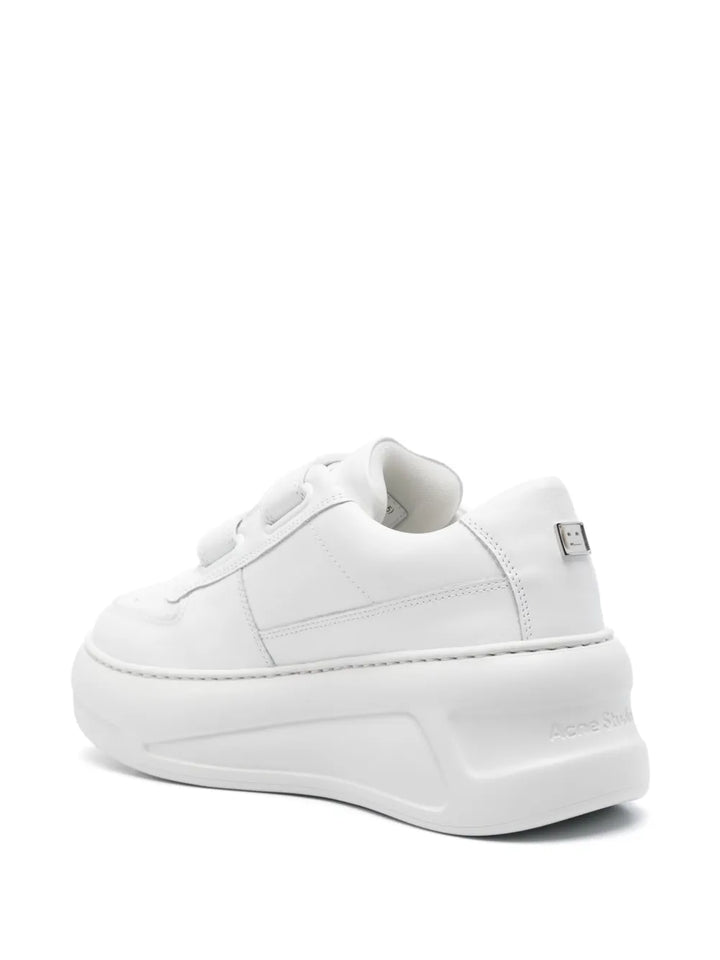 Acne Studios Touch-Strap Platform Sneakers — Optical White — Size US M 11 - US W 12.5 — Back View