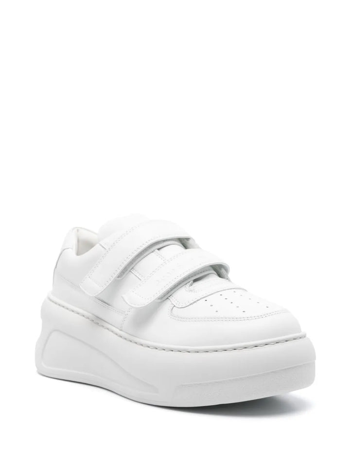 Acne Studios Touch-Strap Platform Sneakers — Optical White — Size US M 11 - US W 12.5 — Side View