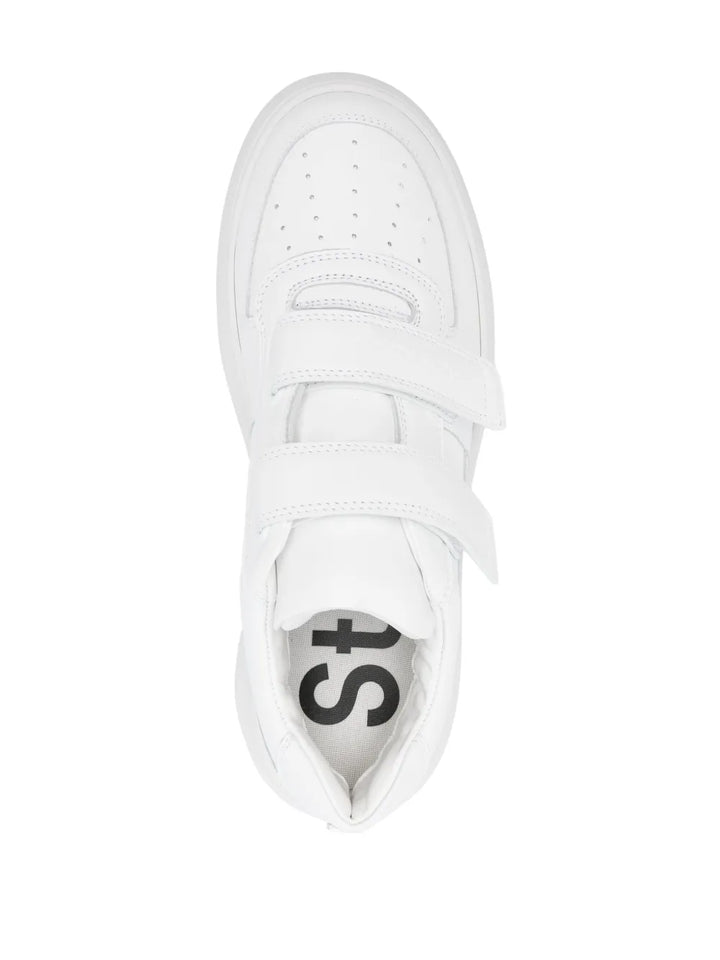 Acne Studios Touch-Strap Platform Sneakers — Optical White — Size US M 11 - US W 12.5 — Top View