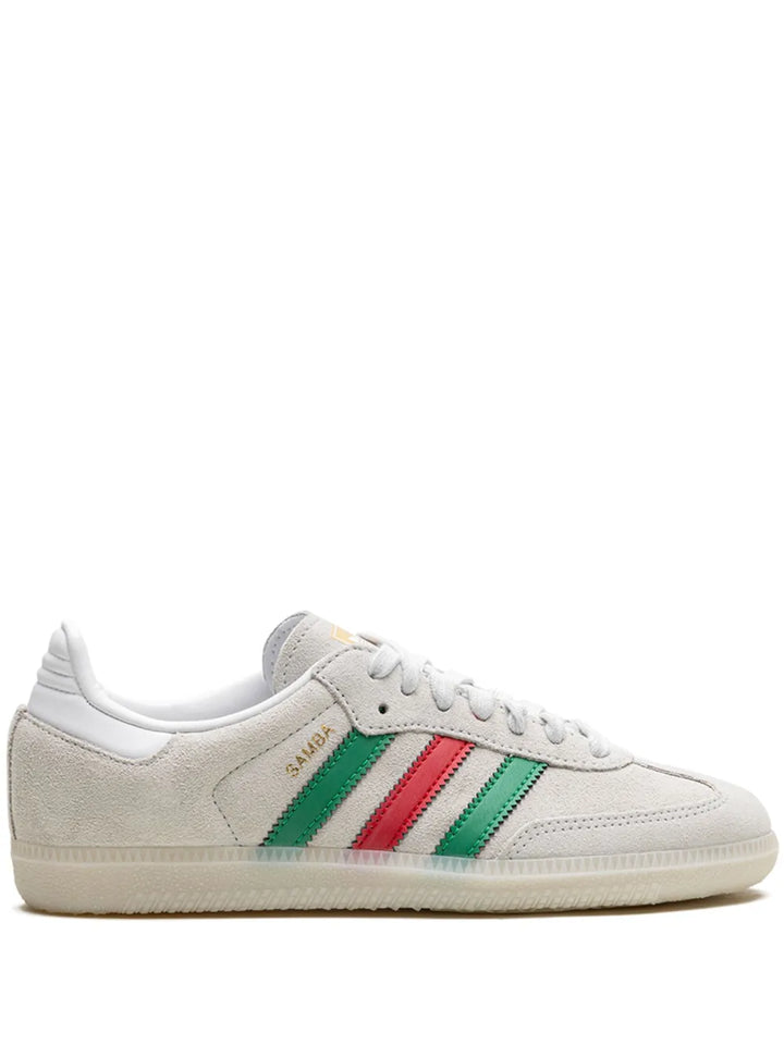 adidas Samba Og Italy Sneakers — Off-White/Grass Green/Scarlet — Size US M 3.5 - US W 5 — Front View