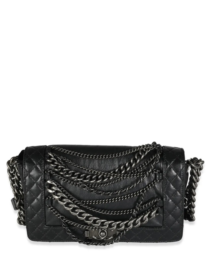 Chanel Pre Owned 2013 2014 Medium Enchained Boy Shoulder Bag — Same as shown — Size One Size — Front View