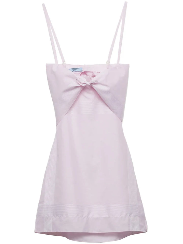 Prada Cotton Mini Dress — Red/ Pink — Size S — Front View