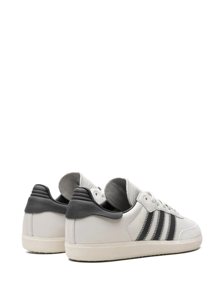 adidas X Pharrell Williams Samba Core Black Sneakers — White/Black — Size US M 10 - US W 11.5 — Back View