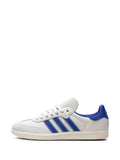 adidas X Pharrell Williams Samba Navy Sneakers — White/Royal Blue — Size US M 10 - US W 11.5 — Detail View
