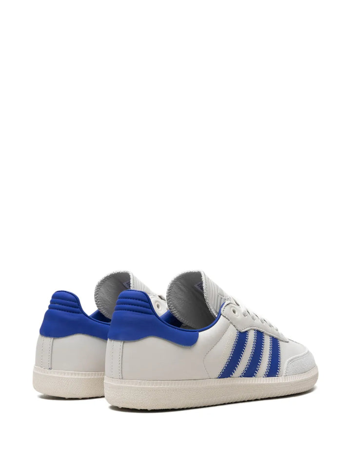 adidas X Pharrell Williams Samba Navy Sneakers — White/Royal Blue — Size US M 10 - US W 11.5 — Back View