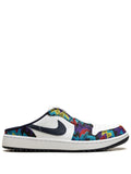 Air Jordan 1 Leather Mules — White/Multicolour — Size US M 11.5 - US W 13 — Front View