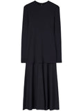 Jil Sander Flared Skirt Dress — Blue/ Red — Size XS — Front View