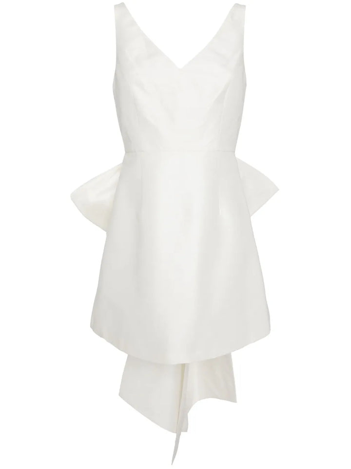 Sachin Babi Rosie Bow Detail Minidress — White/ Ivory — Size L — Front View