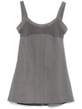 Elena Velez Waffle Knit Corset Mini Dress — Grey — Size XS — Front View