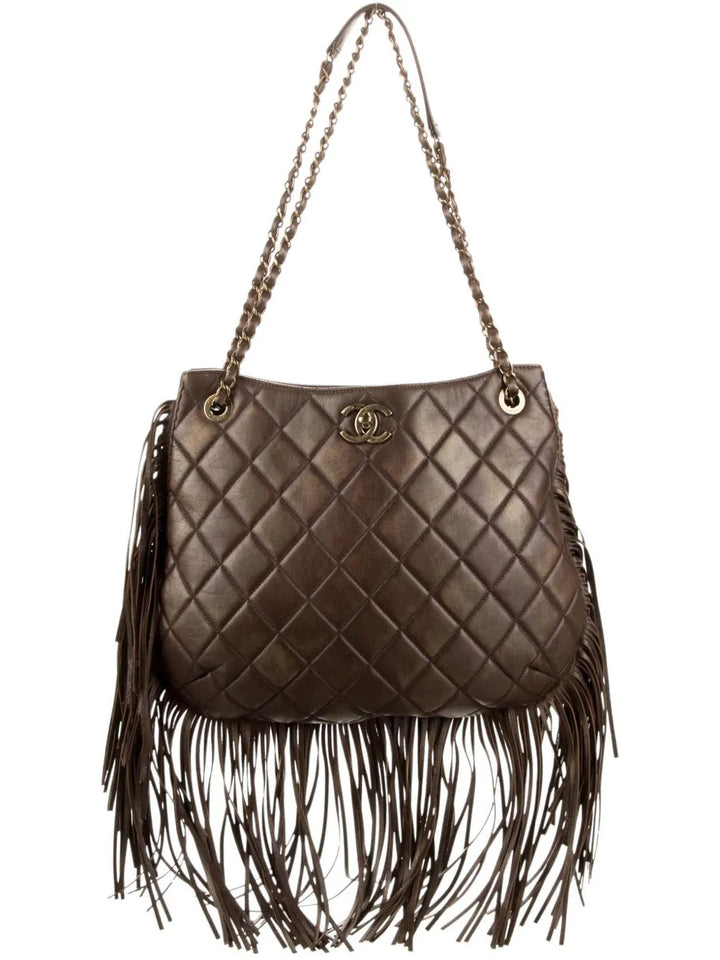 Chanel Pre Owned 2014 Paris Dallas Metiers Dart Fringed Shoulder Bag — Same as shown — Size One Size — Front View