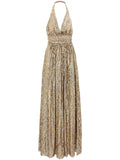 Dolce Gabbana Sequined Dress — Red/ Gold — Size S — Front View
