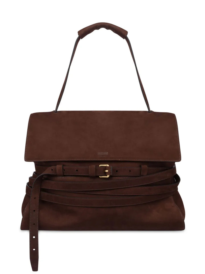 Moschino Tie Me Leather Shoulder Bag — Same as shown — Size One Size — Front View