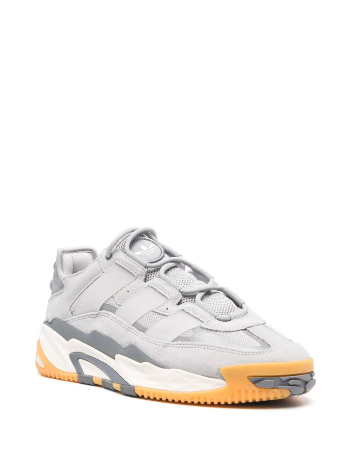 adidas Niteball Panelled-Design Sneakers — Grey/Cream White/Beige — Size US M 3.5 - US W 5 — Side View