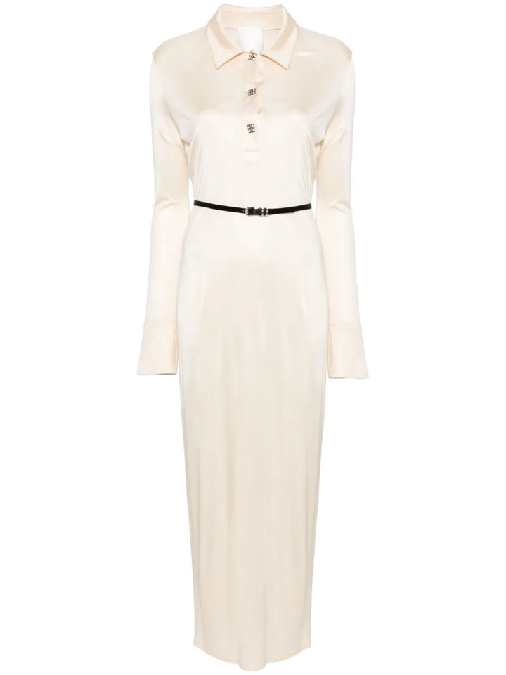Givenchy 4G Motif Maxi Dress — Beige — Size XS — Front View