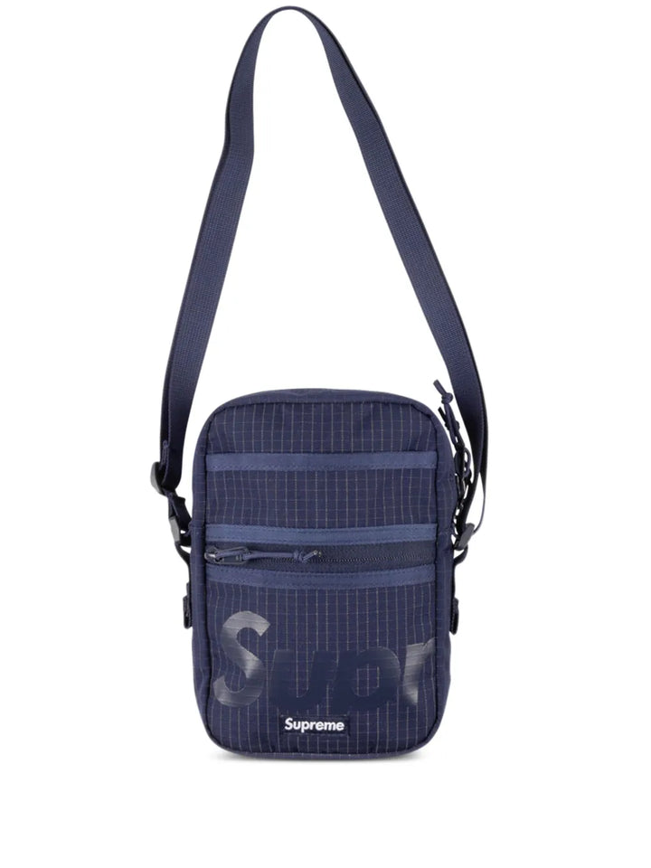 Supreme Logo Print Grid Pattern Shoulder Bag — Same as shown — Size One Size — Front View